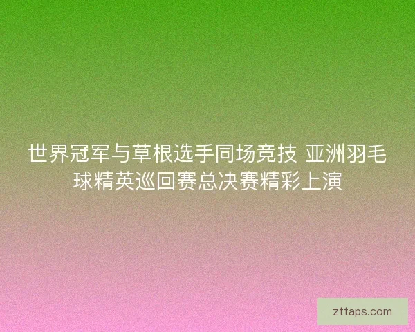 世界冠军与草根选手同场竞技 亚洲羽毛球精英巡回赛总决赛精彩上演