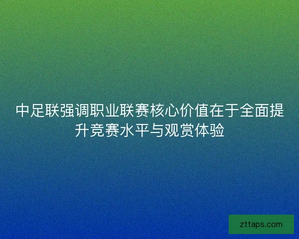 中足联强调职业联赛核心价值在于全面提升竞赛水平与观赏体验 中足联强调职业联赛核心价值在于全面提升竞赛水平与观赏体验